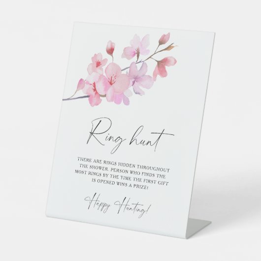 桜-リングや輪狩りブライダルシャワーゲーム 台座サイン (正面)