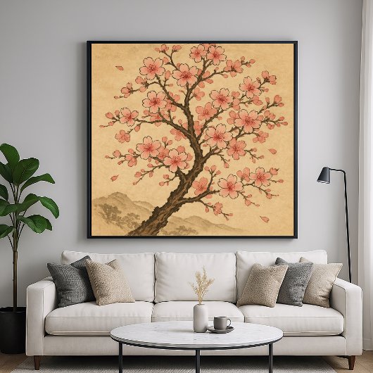 桜 - 伝統的な日本美術スタイル ポスター