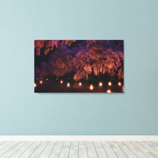 桜（夜） キャンバスプリント (インサイチュ (ウッドフロア))