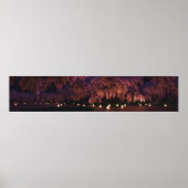 桜（夜）パノラマ ポスター (正面)