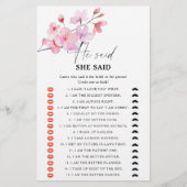 桜 – 彼は彼女はブライダルシャワーゲームと言った (正面)