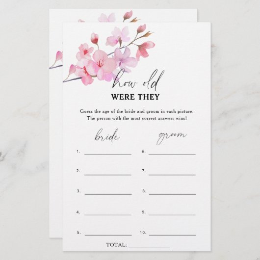 桜 – 彼らは何歳だったブライダルゲーム (正面/裏面)