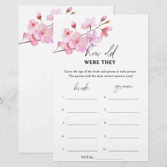 桜 – 彼らは何歳だったブライダルゲーム (正面/裏面)