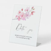 桜 – 日付の夜アイディア。日付jarブライダルゲーム 台座サイン (正面)