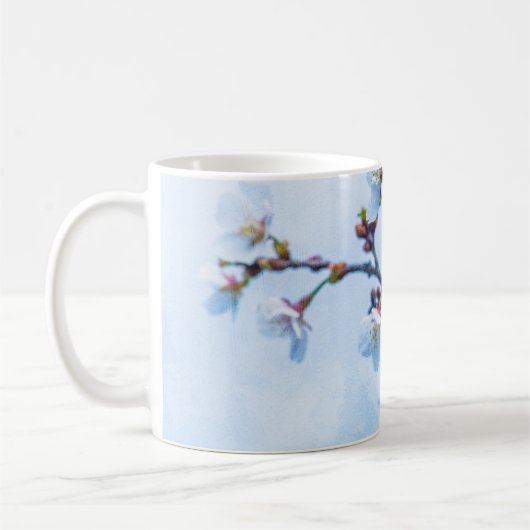 桜-日本のさくらんぼ コーヒーマグカップ (左)