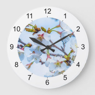 桜-日本のさくらんぼ ラージ壁時計