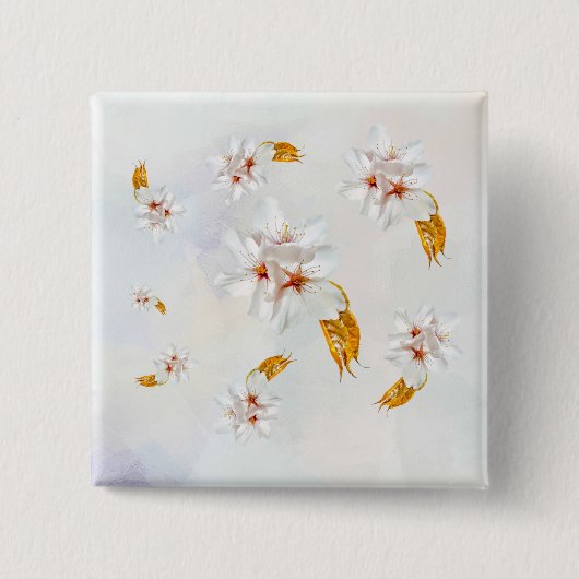 桜-日本のさくらんぼ 缶バッジ (正面)