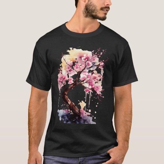 桜 日本の桜の木 さくら Tシャツ (正面)