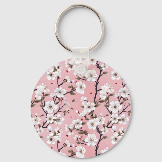 桜 春の花 ピンクの桜の花  キーホルダー (正面)