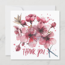 桜 水彩 お礼カード