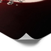 桜 – 白い花 – 月 ポスター (角)