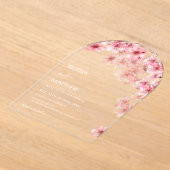 桜 白い ウェディング アクリル招待状 (レイダウン)