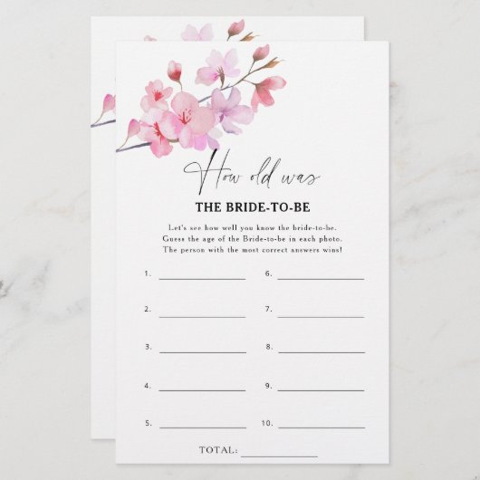 桜 – 花嫁の年齢 (正面/裏面)