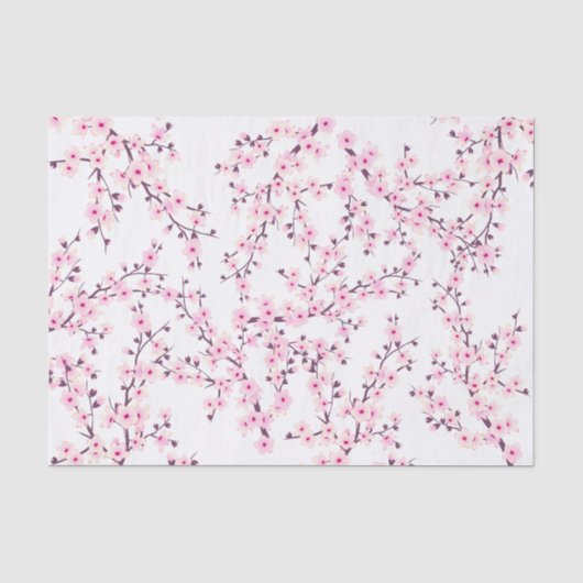 桜 | 花柄 ピンク 白 薄葉紙 (正面)