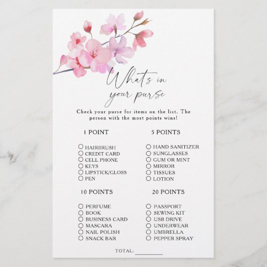 桜 – 財布のゲームの内容 (正面)