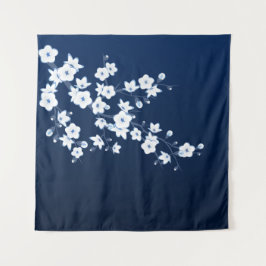 桜 青 白 タペストリー