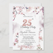 桜 25歳の誕生日 招待状 (正面)