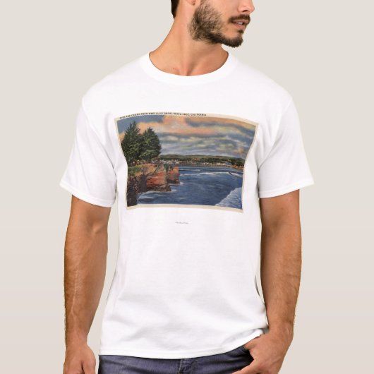 桟橋およびカジノの西の崖ドライブ眺め Tシャツ (正面)