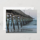 桟橋と波 = ノースカロライナ州オーク島 ポストカード (正面/裏面)