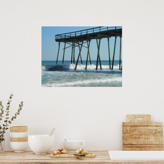 桟橋と波 ポスター (キッチン)