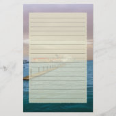 桟橋によって並べられる文房具の遊航船 便箋 (正面)