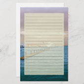 桟橋によって並べられる文房具の遊航船 便箋 (正面/裏面)