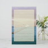 桟橋によって並べられる文房具の遊航船 便箋 (スタンド正面)