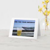 桟橋のビール…お前の誕生日! カード (黄色い花)