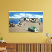 桟橋のフェリーの景色 キャンバスプリント (インサイチュ (リビング))