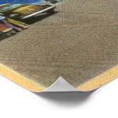 桟橋のフェリーの景色 ポスター (角)