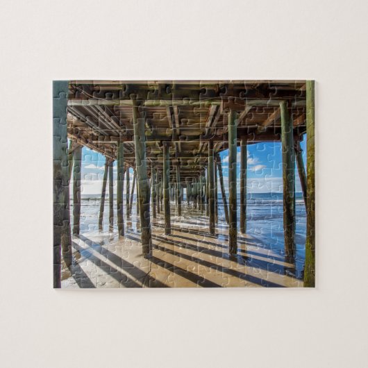 桟橋のポスターの下からの海の表示 ジグソーパズル (横)