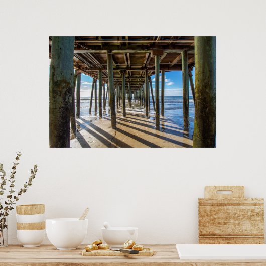 桟橋のポスターの下からの海の表示 ポスター (キッチン)