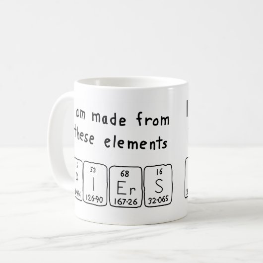 桟橋の周期表の名前のマグ コーヒーマグカップ (正面左)