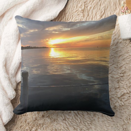 桟橋の夕日 クッション (ブランケット)