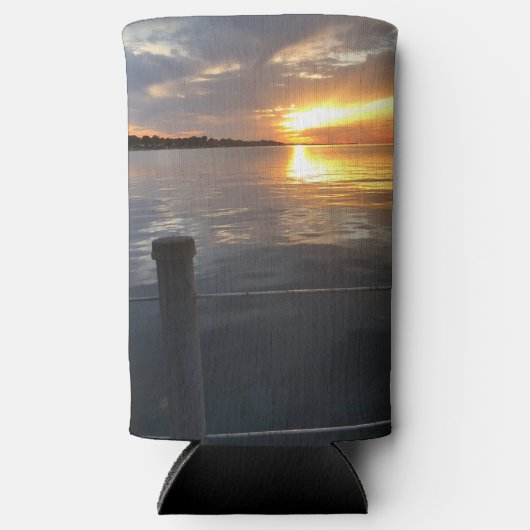 桟橋の夕日 スリム缶クーラー (正面)