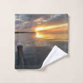 桟橋の夕日 バスタオルセット (ウォッシュタオル)