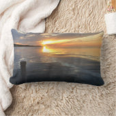 桟橋の夕日 ランバークッション (ブランケット)