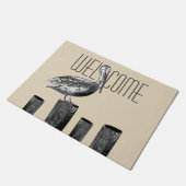 桟橋の歓迎の沿岸ペリカン ドアマット (アングル)