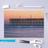 桟橋ビーチ夕日 薄葉紙 (クラフト)