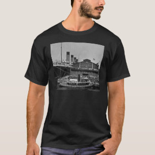 桟橋59のヴィンテージのスライドガラス1911年でオリンピックRMS Tシャツ