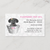 桶に子犬ペットトリマー名刺 名刺 (正面)