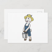 桶を持った農夫の goat ポストカード (正面/裏面)
