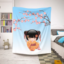 梅こけし人形 – 日本の芸者ガールブルー