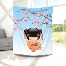 梅こけし人形 – 日本の芸者ガールブルー