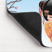 梅こけし人形 – 日本の芸者ガールブルー マウスパッド (コーナー)