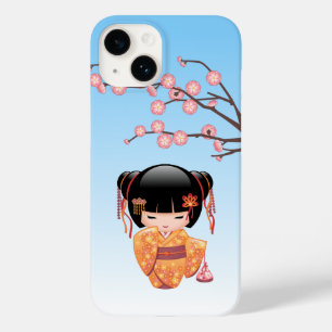梅こけし人形 – 日本の芸者ガールブルー Case-Mate iPhone 14ケース