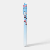 梅こけし人形 – 日本の芸者ガールブルー iPhone 15ケース (左側面)