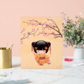 梅こけし人形 – 桃日本の芸者少女 アクリルサイン (ウェディング)