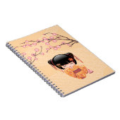 梅こけし人形 – 桃日本の芸者少女 ノートブック (右側)