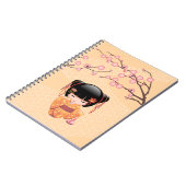 梅こけし人形 – 桃日本の芸者少女 ノートブック (左側)